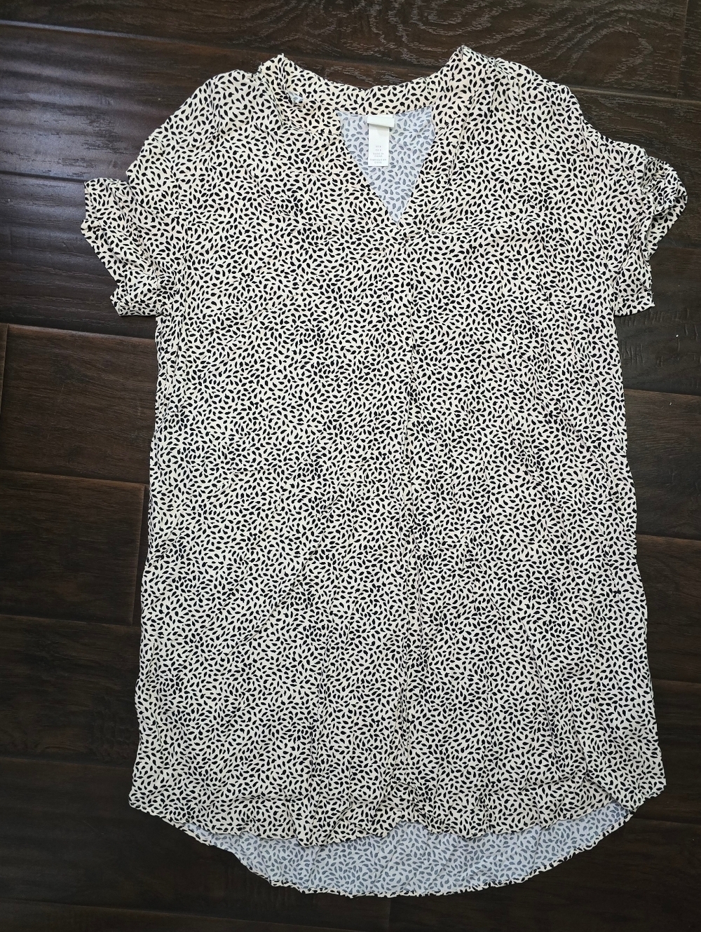 H&M Womens Floral Short Sleeve V Neck Dress Size 8